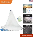 American Saltwater Fishing Cast Net For Bait Trap 3FT/4FT/5FT/6FT/7FT/8F.... Fixed Price $33.25.