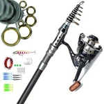 7FT Telescopic Fishing Rod Pole Reel Combo Carbon Fiber Sea Saltwater Freshwater. Fixed Price $37.75.