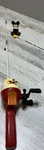Vintage Disney Mickey Mouse Fishing Pole Zebco Floating Catch Rod & Reel. Fixed Price $19.99.