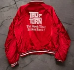 Vintage Rare Red Satin Truturn Hooks Bomber Jacket Big Back Size Xl Good Con. Fixed Price $41.24.