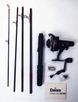 Daiwa AG750A Minispin Ultra Light Spinning Combo With Case, Lures, Hooks. Fixed Price $44.95.