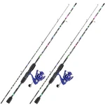 Sougayilang 2-PACK Fishing Rod Combo Graphite/fiberglass Spinning & Reel Kit. Fixed Price $98.24.