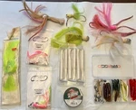 Saltwater Fishing Tackle Lot Bucktail Jigs Rigs Striped Bass Lures + Line. Fixed Price $24.99.
