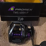 Daiwa Prorex Tws 400H-P Reel 7.1:1 7BB 28.7LB Drag 37.6" T-wing Magforce. Fixed Price $275.00.