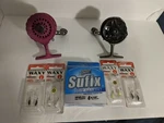 Ice Fishing Reels Lot With Vmc Waxy Jigs And Suffix Line!!! Perfect Panfish. Fixed Price $54.99.