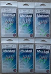 6-PACK Lot Mustad Piscator Bait Rigs Sabiki Size 12 Hook W/ 10 Lb Line Glow. Fixed Price $11.99.