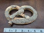 Antique 1908 William Foust Distillery Pretzel Liquor Flask Nipper Glen Rock Pa. Fixed Price $150.00.