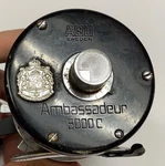 Vintage, Black, Abu Garci,a Ambassadeur 5000C, Rh Fishing Reel. Fixed Price $39.99.