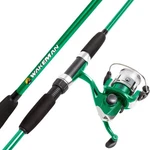 Durable Green Fishing Rod & Reel Combo - Fiberglass Graphite Design. Fixed Price $21.95.