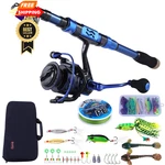 Sougayilang Fishing Rod And Reel Combos - Carbon Fiber 6.89 Ft 3000, Blue. Fixed Price $109.98.