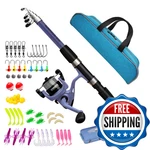 Milerong Kids Fishing Pole Set Portable Telescopic Rod And Reel Combo. Fixed Price $43.56.