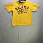 Nautica Shirt Sea Society Yellow Medium 100% Cotton. Fixed Price $12.95.