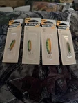 Set Of Four Kastmaster Spoons. Fixed Price $20.00.