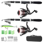 Fishing Pole Combo SET,2.1M/6.89FT 2PCS Collapsible Rods Spinning Reels .... Fixed Price $57.81.