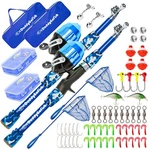 Daddygofish Kids Fishing Pole Rod Reel Combo Tackle Box Set Youth Beginner 4FT. Fixed Price $64.39.