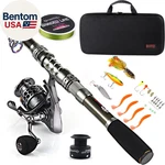 Fishing Rod Reel Combo With Telescopic Pole Spinning Carrier Bag Fo. Fixed Price $113.41.