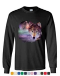 Wolf Howling At Moon Long Sleeve T-shirt Wilderness Wildlife Pack Tee. Fixed Price $18.99.