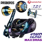 Proberos Fishing Baitcast Reel 12KG Max Drag Wheel Magnetic Brake Saltwater Au. Fixed Price $58.56.