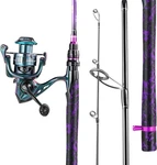 High Performance Spinning Rod Reel Combo Bass Freshwater Fishing - Purple. Fixed Price $75.50.