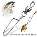 50PCS Ball Bearing Swivel With Coast Lock Snap Fishing Tackle Connectors. Fixed Price $33.49.