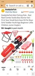 Daddygofish Kids Fishing Pole Rod Reel Combo Tackle Box Starter Set Red. Fixed Price $35.00.