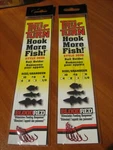 2 Packs Snelled Tru-turn 303G Blood Red Bait Holder Fishing Hooks Size 8. Fixed Price $12.20.