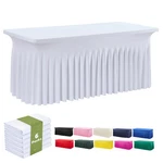 8FT 6PACK Spandex Fitted Clothes Wrinkle Free For Rectangle Tables White. Fixed Price $179.99.