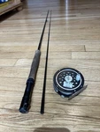 LAMIGLAS(G-1000 G1296)8' 3OZ #6 Graphite 2PC Fly Fishing Rod W/plueger Reel(usa). Fixed Price $150.00.