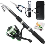 Tripquips 6.9FT Telescopic Fishing Rod & Reel Combo W/ Pliers, Lip Gripper. Fixed Price $58.27.