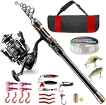 Bluefire Fishing Rod Kit, Carbon Fiber Telescopic Pole And Reel 2.1M. Fixed Price $46.93.