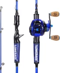 One Bass Fishing Rod And Reel Combo, IM7 Graphite 2 Pc Blank Baitcasting. Fixed Price $64.13.