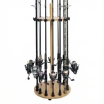 Fishing Racks Floor Stand Bamboo Round Rods Holder For 15 Poles. Fixed Price $29.99.