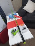 Spinning Fishing Rod And Reel Zebco Splash 6' Med Light 4-8LB 2PC. Fixed Price $36.00.