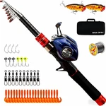 Telescopic Fishing Rod And Reel Combos, Carbon Fiber With Stainle.... Fixed Price $56.37.