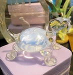 Gibson 1989 Art Glass Vintage Baby Blue Swirl Turtle Paperweight 4"X3"X2.5". Fixed Price $48.87.
