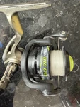 Zebco Big Cat 50 Spinning Reel 4.3:1 Gear Ratio Black Silver 15-20LB Line. Fixed Price $30.00.