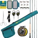Fly Fishing Rod Combo Kit Carbon Fiber Travel Reel Case Flies. Fixed Price $121.99.