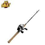 Zebco 33 Spincast Reel Rod Combo 6FT6IN 2PC IM6 Graphite Cork Handle Black. Fixed Price $38.99.