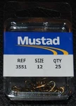 25 Pack Mustad 3551 Size 12 Bronze Ringed Style Treble Hooks. Fixed Price $6.99.