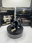 Serviced Vintage Abu Garcia Ambassadeur 5000C Black Reel Box Case Papers Sweden. Fixed Price $110.00.