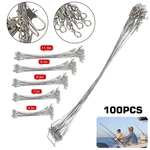 100PCS Stainless Steel Trace Wire Fishing Line Leaders With Snap & Swivel. Fixed Price $11.86.