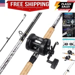 Fiberglass Fishing Pole Conventional Reel Combo With Durable P-cork Rod Handl.... Fixed Price $97.19.