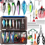 Plusinno Fishing Lures Tackle Box Gifts For 5, 68PCS Accessories Kit. Fixed Price $36.66.