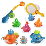 Fun Bath Toys Fishing Set - Safe Rubber Whales And Colorful For Kids. Fixed Price $35.99.