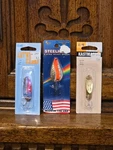 Vintage Rainbow Plastics, Steelhead, Kastmaster, Little Cleo Spoons Set Of 3 Nip. Fixed Price $19.99.