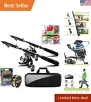 Ultimate Fishing Gear Kit: 2 Rods & Reels, Lures, Carrier Bag - Travel Ready. Fixed Price $71.39.