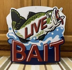 Live Bait Sign Lure Hook Rod Reel Tackle Boat Motor Vintage Style Wall Decor 1. Fixed Price $43.00.