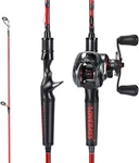 One Bass 2-PIECE Fishing Casting Rod And 8:1 Reel Combo, IM7 Graphite, Rh, 6.6'. Fixed Price $62.38.