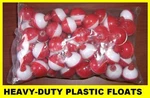 50 Fishing Bobbers Round Floats 1-3/4" Red/white Snap On Free Us Ship #07120-005. Fixed Price $29.99.