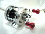 Vintage 1975 Abu Ambassadeur 5500C With Orig. Rare Red Handle Smooth Quiet. Fixed Price $90.00.